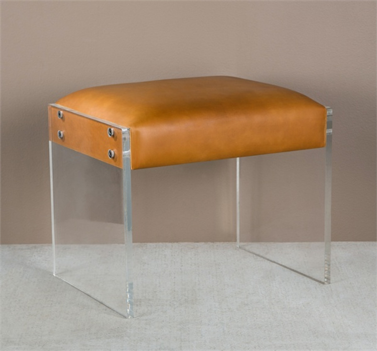 tan leather ottoman tufted aiden tan leather ottoman with acrylic legs vanity stool zin home tan leather ottoman tufted aiden tan leather ottoman with acrylic legs vanity stool zin home